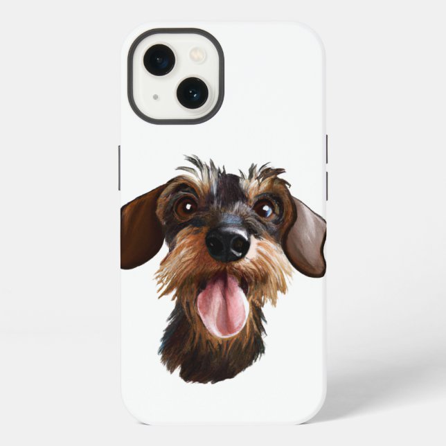 Rauhaar-Dackel iPhone Hülle (Rückseite)