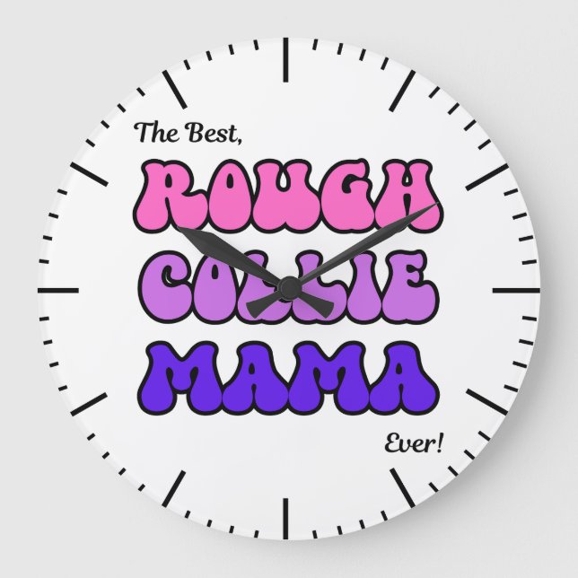Rauhcollie-Mama-Uhr Große Wanduhr (Vorderseite)