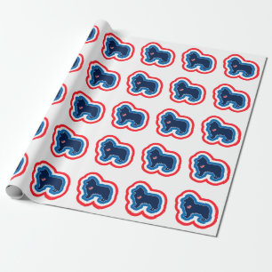 Rauhcollie Rot Weiß Und Blau 4. Juli Geschenkpapier