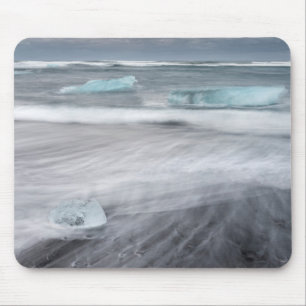 Rauhe Meereslandschaft mit Eis, Island Mousepad
