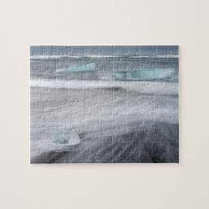 Rauhe Meereslandschaft mit Eis, Island Puzzle