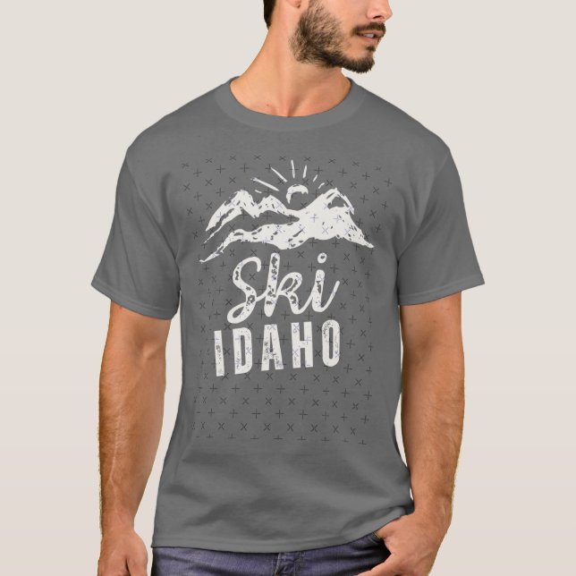 Rauhe strapazierte Ski Idaho T-Shirt (Vorderseite)