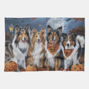 Rauher Collie Halloween Gruselig Geschirrtuch