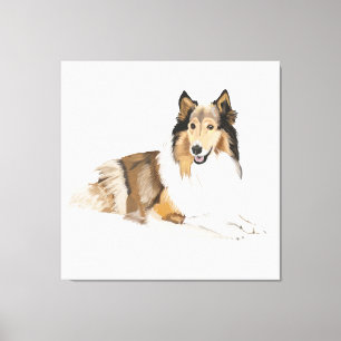 Rauher Langhaar Collie Leinwanddruck