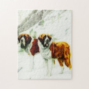 rauher und glatter St. Bernhard - Malerei Puzzle
