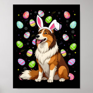 Rauhhaar Collie Hund Ostereier-Suche Hase Ohr Oste Poster