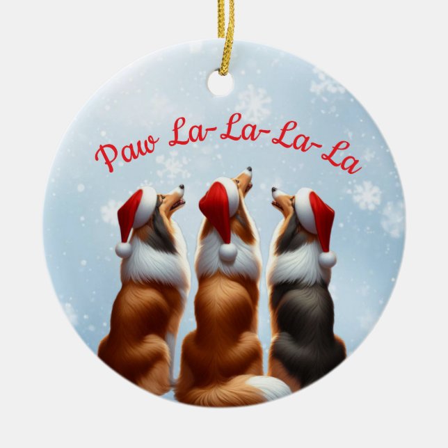 Rauhhaar Collie Keramik Ornament (Vorne)