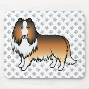 Rauhhaar Collie Süßer Cartoon-Hund & Pfoten Mousepad