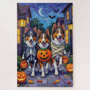 Rauhhaar Collie Trick-or-Treating Halloween Kostüm Puzzle