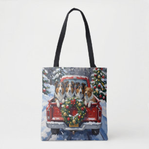 Rauhhaar Collie Weihnachten Roter LKW Feiertag