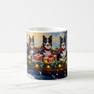 Rauhhaar Collie Weihnachtsboot Urlaub Kaffeetasse