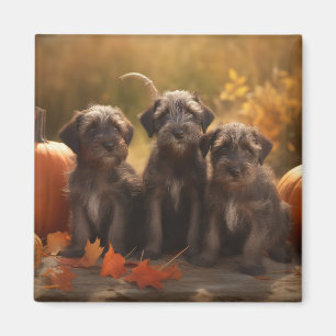 Rauhhaariger Griffon Vorstehhund Welpe Herbst Magnet