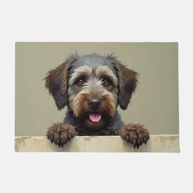 Rauhhaariger Vorstehhund-Griffon Fußmatten-Kunst Fußmatte (Vorderseite)