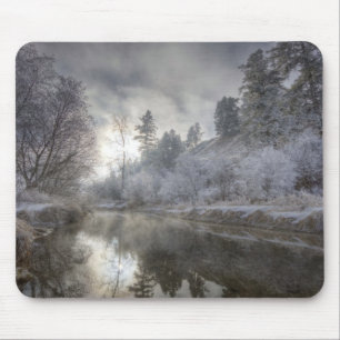 Rauhreif entlang eines Altwassers auf Kelly Island Mousepad