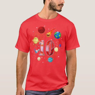 Raum 10 Jahre alt 10. Geburtstag Boys Planets Astr T-Shirt