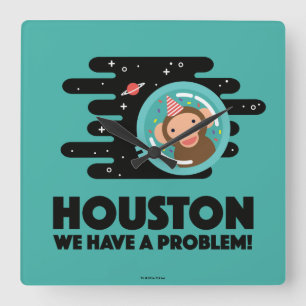 Raum-Affe Quadratische Wanduhr