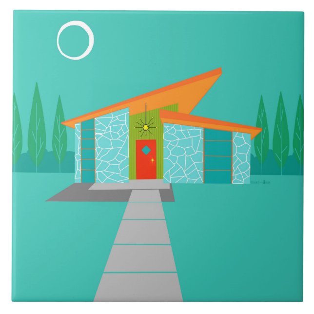 Raum-Alters-Cartoon-Haus-Keramik-Fliese Fliese (Vorderseite)