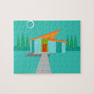 Raum-Alters-Cartoon-Haus-Puzzlespiel Puzzle