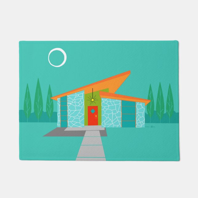 Raum-Alters-Cartoon-Haus-Tür-Matte Fußmatte (Vorderseite)