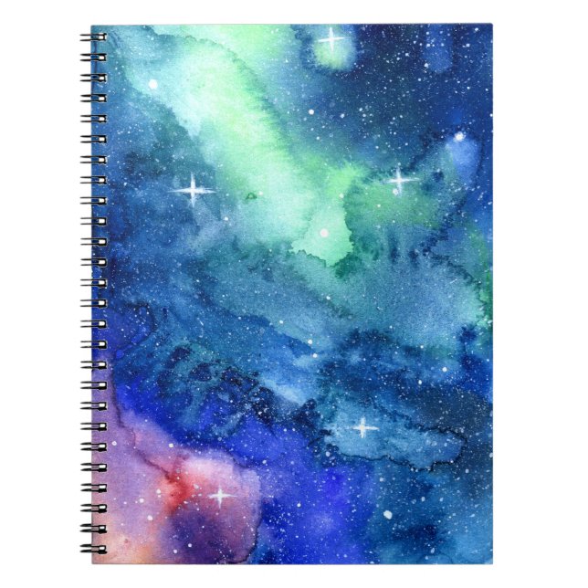 Raum-Aquarell-Kunst-Notizbuch Notizblock (Vorderseite)