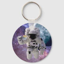 Raum, Astronaut, Kaffee Lover Schlüsselanhänger