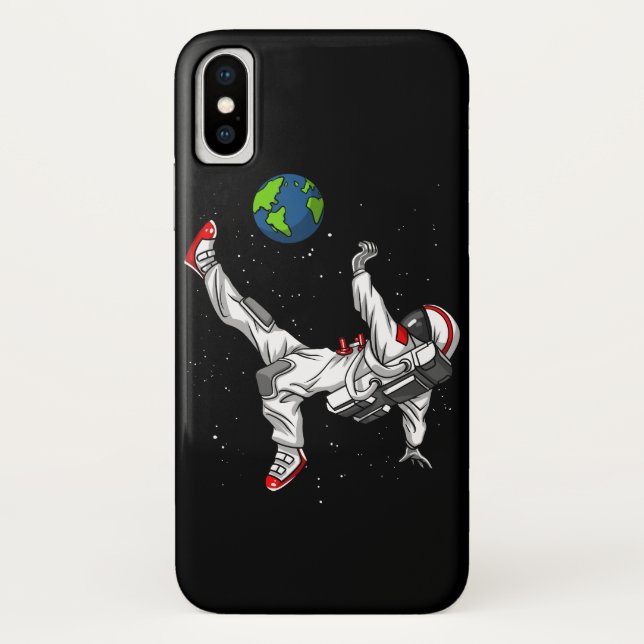 Raum-Astronauten-Fußball-Fußball kosmisch Case-Mate iPhone Hülle (Rückseite)