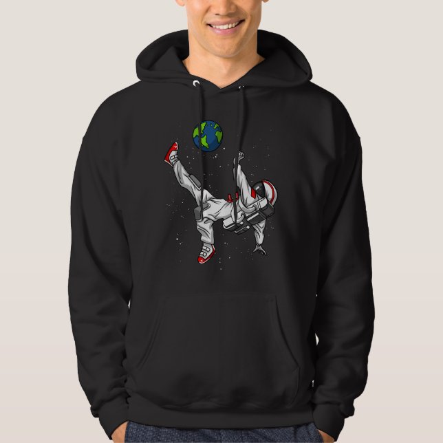 Raum-Astronauten-Fußball-Fußball kosmisch Hoodie (Vorderseite)