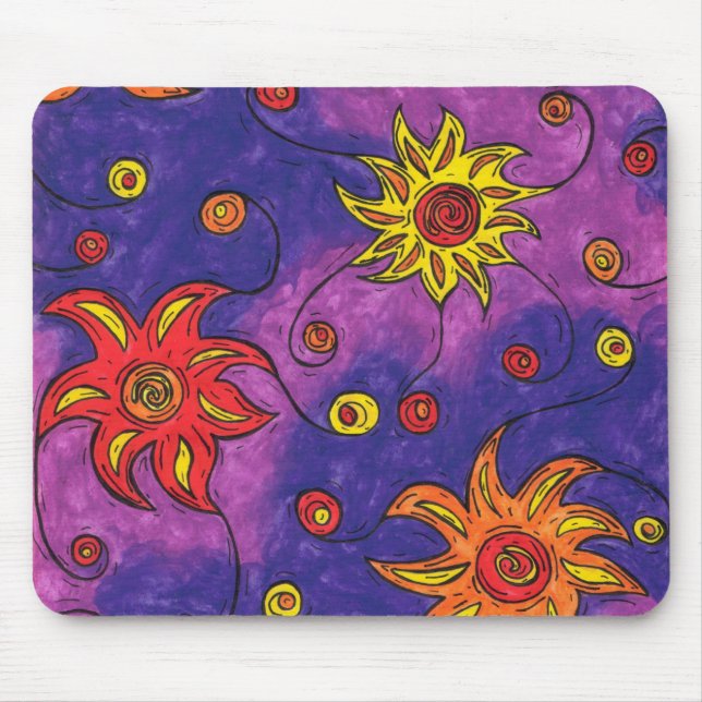 Raum-Blumen Mousepad (Vorne)
