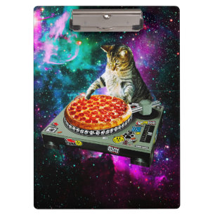 Raum-DJ-Katzenpizza Klemmbrett