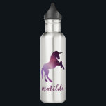 Raum einhorn farbige Galaxie Edelstahlflasche<br><div class="desc">Personalisiertes Design der Weltraum-Einhornkolonie</div>