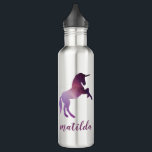 Raum einhorn farbige Galaxie Edelstahlflasche<br><div class="desc">Personalisiertes Design der Weltraum-Einhornkolonie</div>