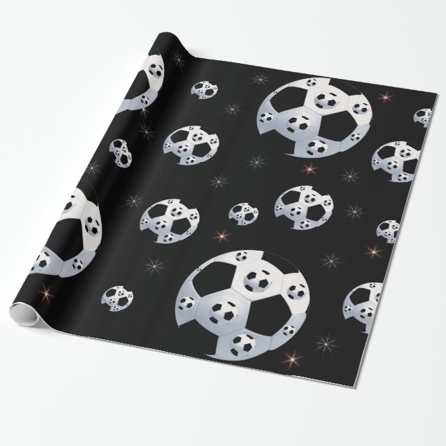Raum-Fußball-Packpapier Geschenkpapier (Ungerollt)