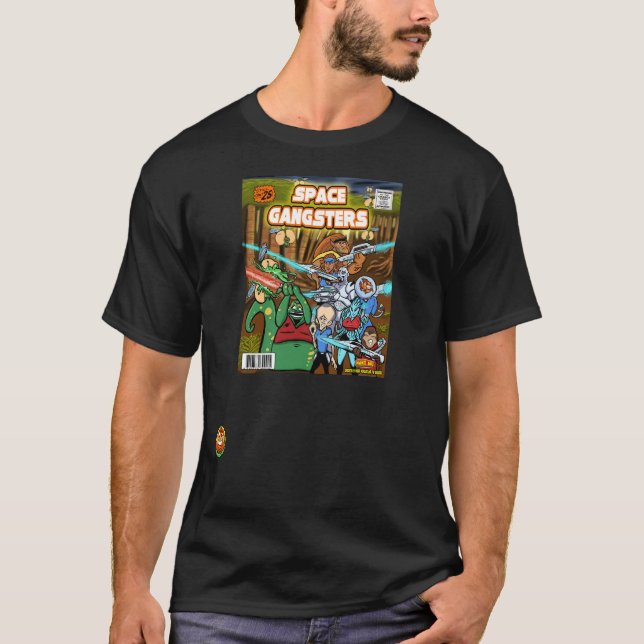 Raum-Gangster-Vintage Comic-Abdeckung T-Shirt (Vorderseite)