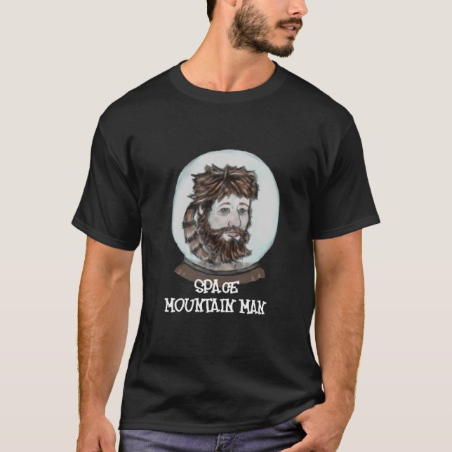 Raum-Gebirgsmann-Schwarz-T - Shirt (Vorderseite)