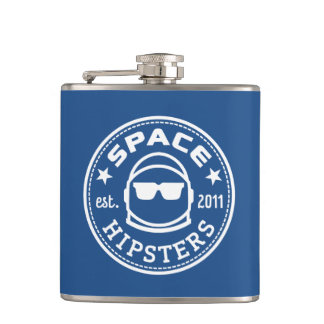 Raum-Hipster-Logo-Flasche! Flachmann