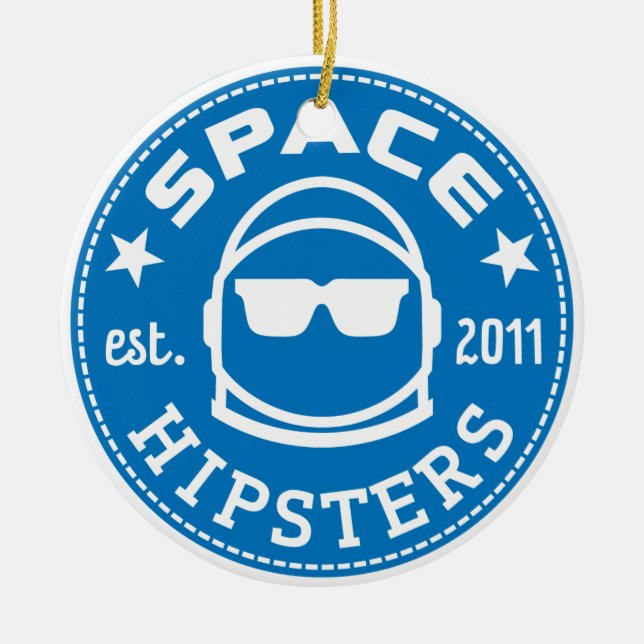 Raum-Hipster-Logo-Porzellan-Verzierung Keramikornament (Vorne)