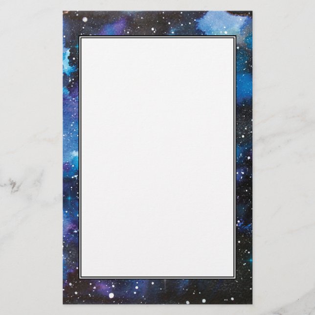 Raum-Kunst-Aquarell-Galaxie Briefpapier (Vorderseite)