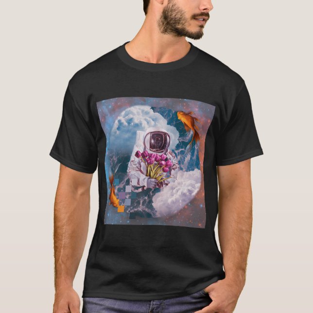Raum Mann mit Blumen T-Shirt (Vorderseite)