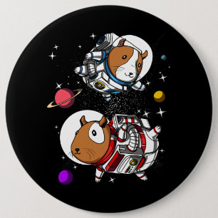 Raum-Meerschweinchen-Astronautenkosmisches Button