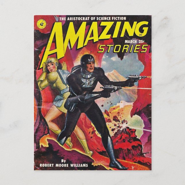 Raum mit zwei Rayguns Postkarte (Vorderseite)