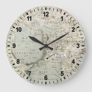 RAUM: MOND MAP, 1972 GROßE WANDUHR