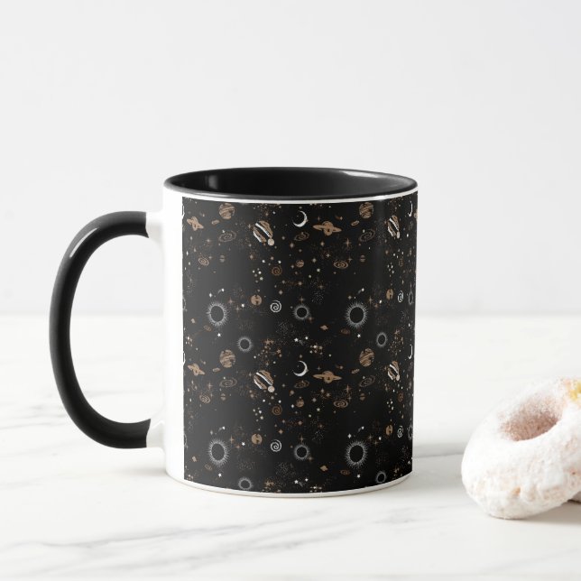 Raum-Muster  Tasse (Mit Donut)