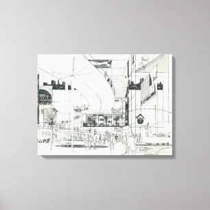 Raum-Nadel-Luftkonzept, das 2 zeichnet Leinwanddruck