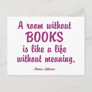 Raum ohne Bücher ist wie ein Leben ohne Bedeutung Postkarte