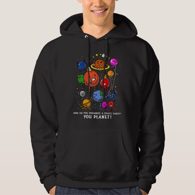 Raum-Party-Planeten-Astronomie-kosmische Galaxie Hoodie (Vorderseite)