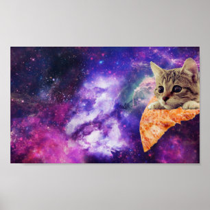 Raum-Pizza-Katzenplakat Poster