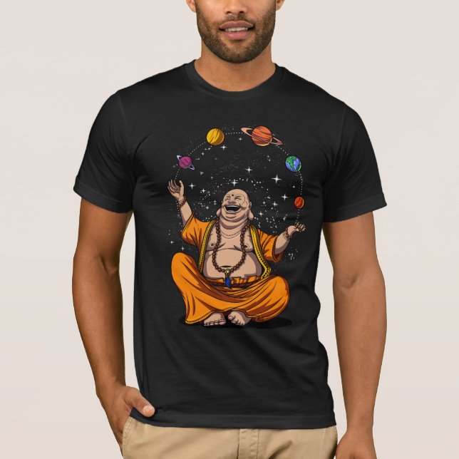 Raum-Planeten-Meditation Zen-Yoga-Buddhas T-Shirt (Vorderseite)