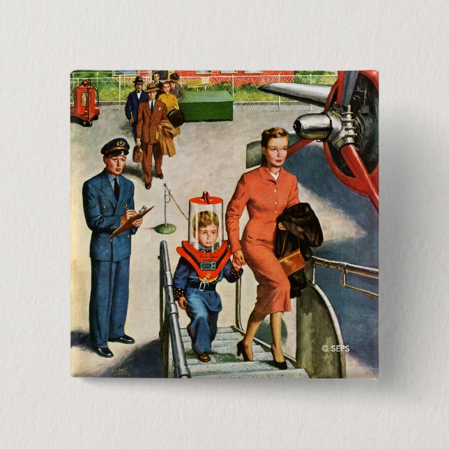 Raum-Reisender Button (Vorderseite)