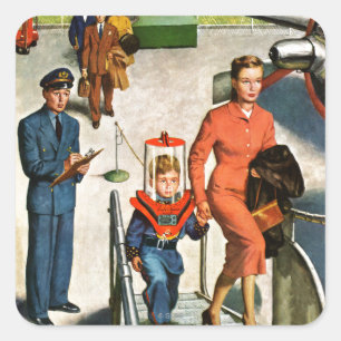 Raum-Reisender Quadratischer Aufkleber