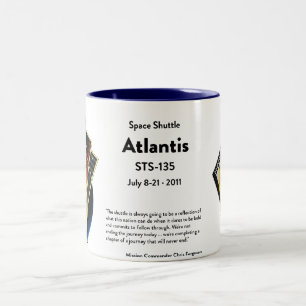 Raum-Shuttle-GedenkTasse Zweifarbige Tasse